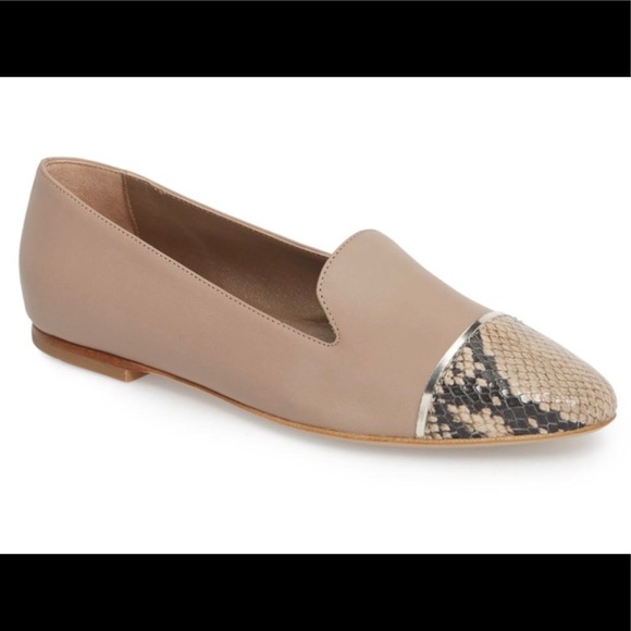 Attilio Giusti Leombruni Shoes - AGL Cap-Toe Snake Loafer NWT Taupe 8.5